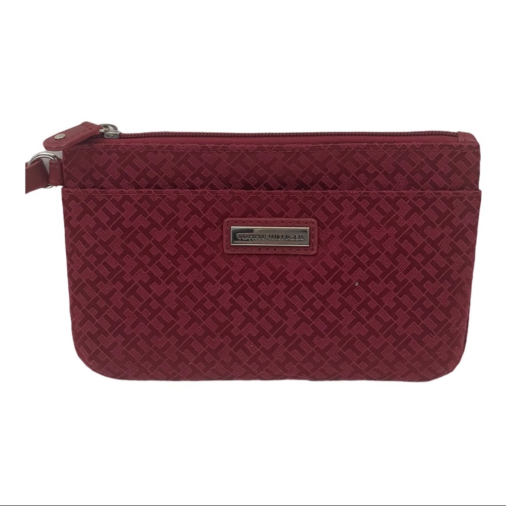 Tommy Hilfiger Maroon Single Zip‎ Wristlet